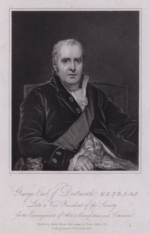 George Legge, 3e graaf van Dartmouth, Britse politicus en parlementslid (gravure) door Thomas (after) Phillips