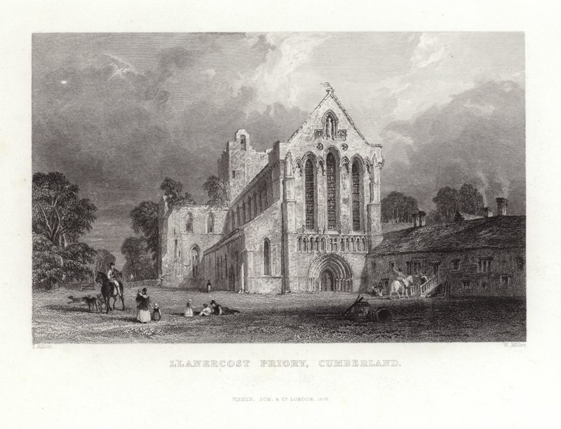 Llanercost Priory in Cumberland door Thomas Allom