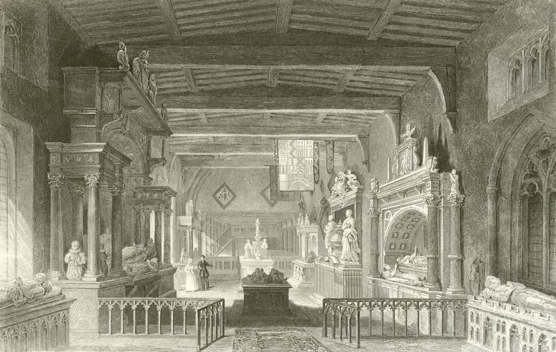 Monumenten voor de Graven van Rutland in Bottesford Kerk, Leicestershire door Thomas Allom