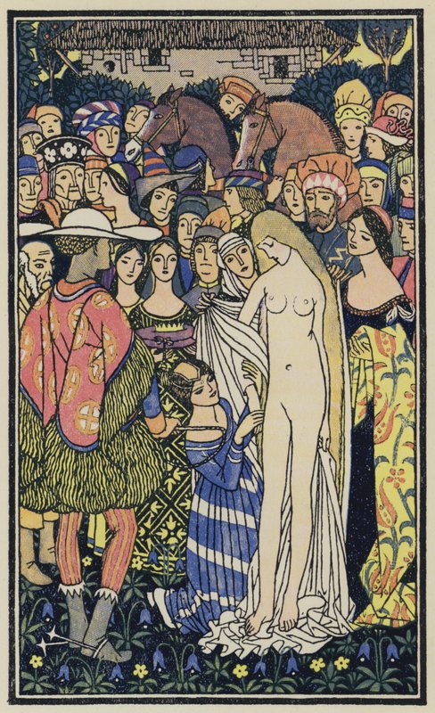 Illustratie voor De Decameron van Boccaccio (kleurenlitho) door Thomas Derrick