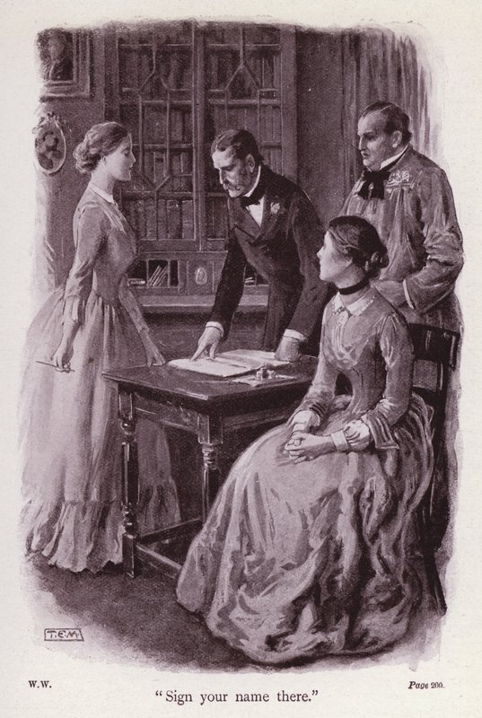Illustratie voor The Woman In White door Wilkie Collins door Thomas Eyre Macklin
