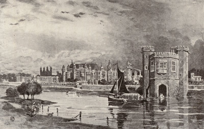 Hampton Court in de dagen van Karel I door Thomas Hamilton Crawford