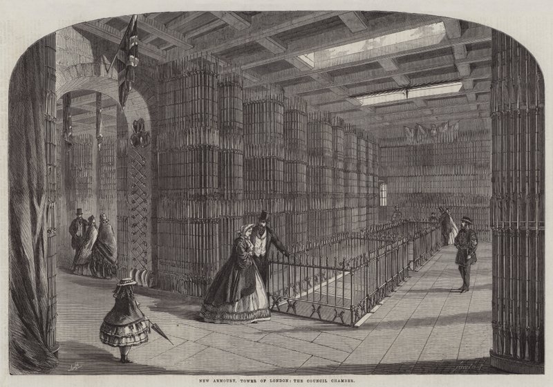 Nieuwe Wapenkamer, Tower of London, de Raadskamer door Thomas Harrington Wilson