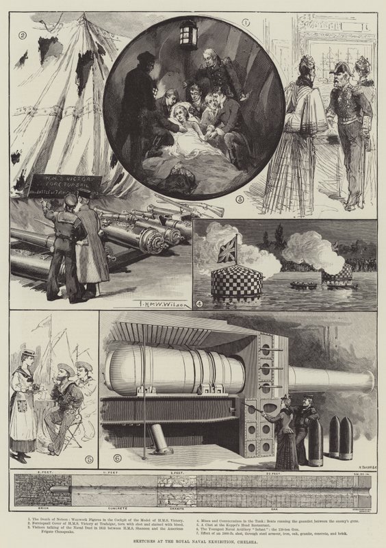 Schetsen bij de Koninklijke Marine Tentoonstelling, Chelsea door Thomas Harrington Wilson
