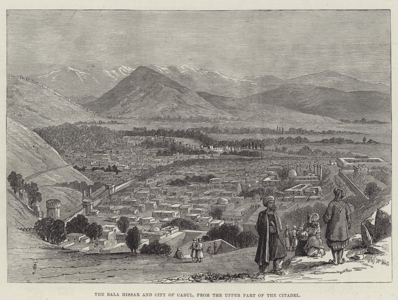 De Bala Hissar en Stad Cabul, vanaf het Bovenste Deel van de Citadel door Thomas Harrington Wilson