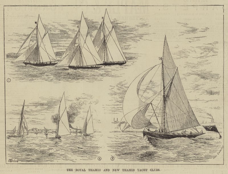 De Royal Thames en New Thames Yacht Clubs door Thomas Harrington Wilson