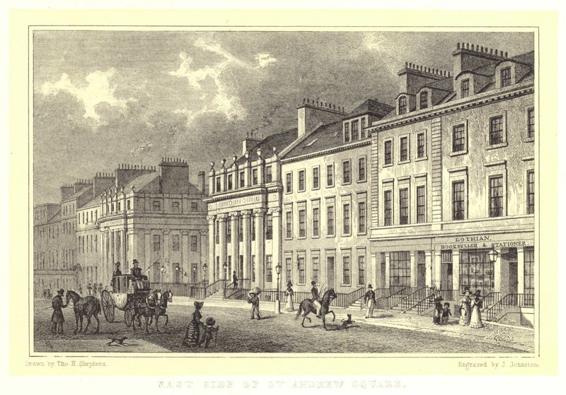 Oostzijde van St Andrew Square door Thomas Hosmer (after) Shepherd