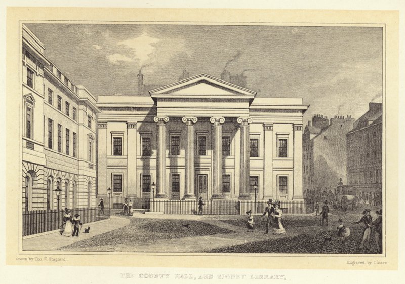 Het Provinciehuis en de Signet Bibliotheek door Thomas Hosmer (after) Shepherd