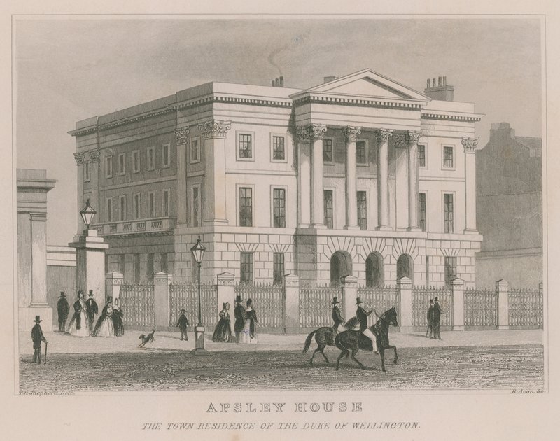 Apsley House, Hyde Park Corner, Londen, de residentie van de Hertog van Wellington door Thomas Hosmer Shepherd