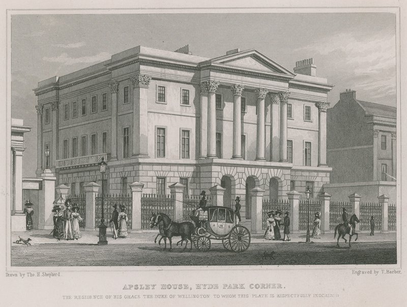 Apsley House, Hyde Park Corner, Londen, de residentie van de hertog van Wellington door Thomas Hosmer Shepherd