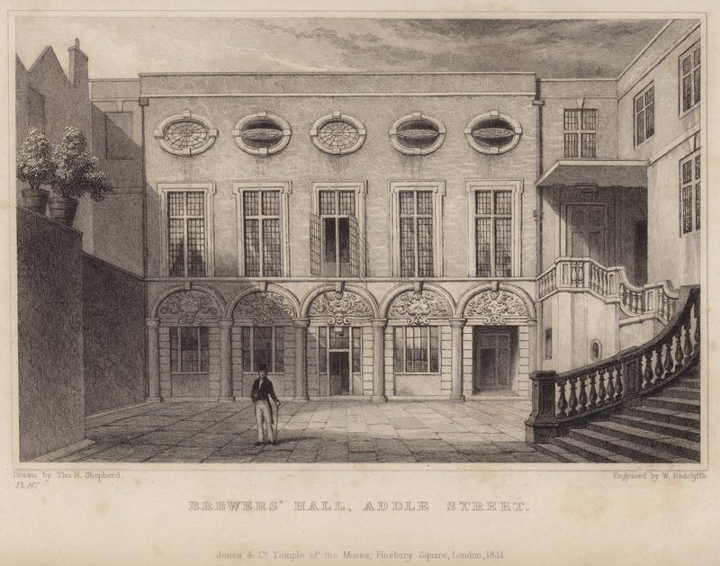 Brewers Hall in Addle Street door Thomas Hosmer Shepherd