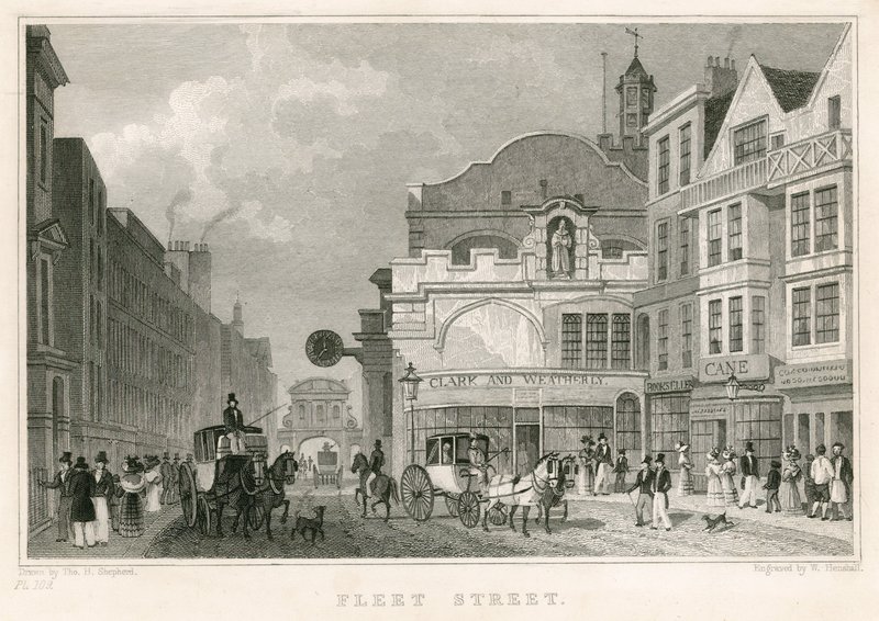 Fleet Street, Londen door Thomas Hosmer Shepherd