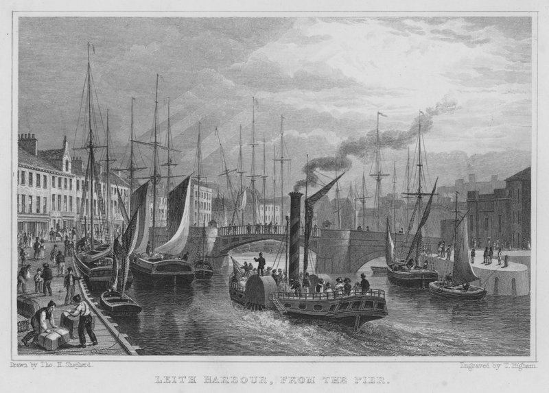 Leith Haven, vanaf de Pier door Thomas Hosmer Shepherd