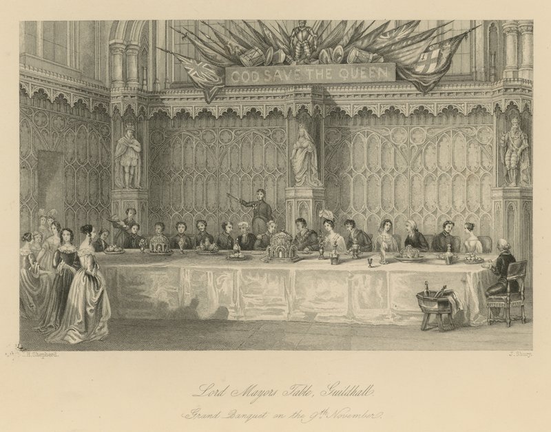 Tafel van de Lord Mayor, Guildhall door Thomas Hosmer Shepherd
