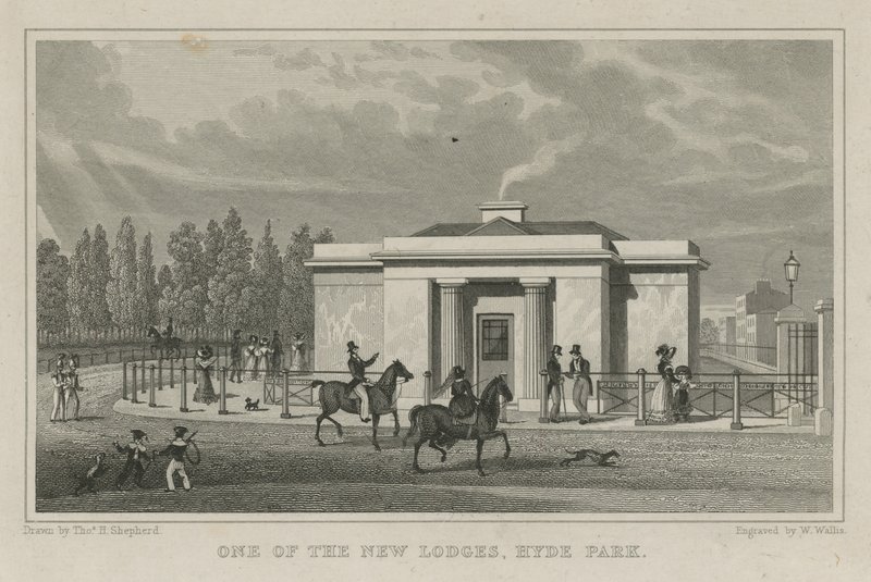 Een van de nieuwe lodges, Hyde Park, Londen door Thomas Hosmer Shepherd