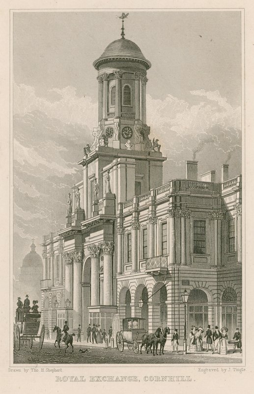 De Royal Exchange, Cornhill, Londen door Thomas Hosmer Shepherd