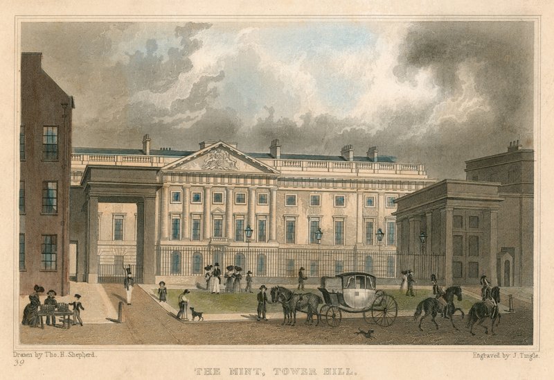 De Koninklijke Munt, Tower Hill, Londen door Thomas Hosmer Shepherd