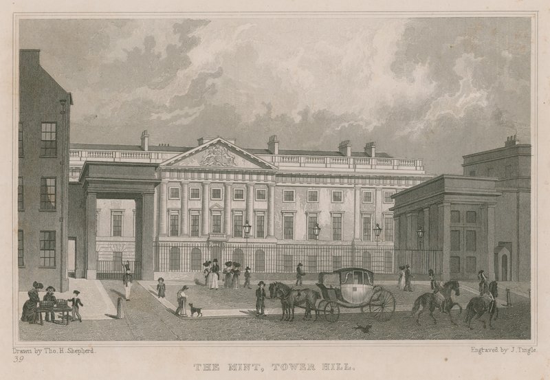 De Koninklijke Munt, Tower Hill, Londen door Thomas Hosmer Shepherd