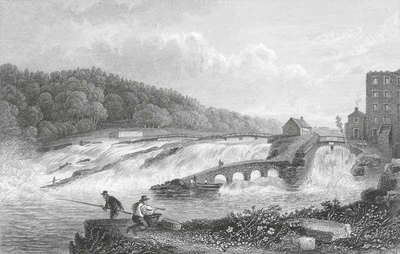 De Coleraine Zalmensprong, Co Londonderry door Thomas Mann (after) Baynes