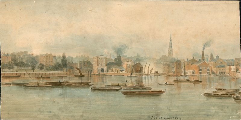 Panorama van de Rivier de Theems, Noordzijde, in 13 delen door Thomas Mann Baynes