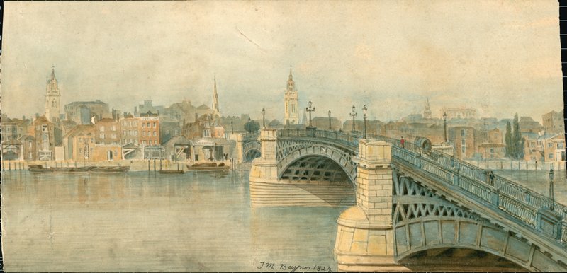 Panorama van de rivier de Theems, noordzijde, in 13 delen door Thomas Mann Baynes