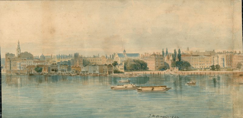 Panorama van de rivier de Theems, noordzijde, in 13 delen door Thomas Mann Baynes