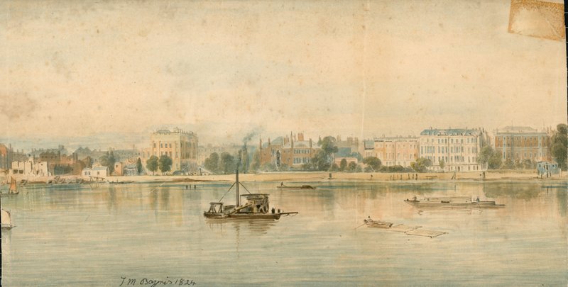 Panorama van de rivier de Theems, noordzijde, in 13 delen door Thomas Mann Baynes