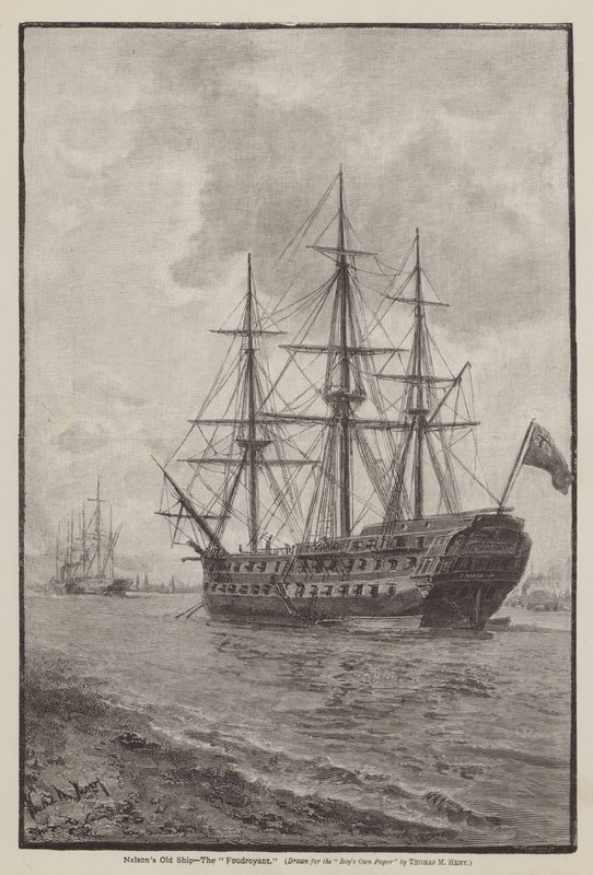 Nelsons Oude Schip, De Foudroyant door Thomas Marie Madawaska Hemy
