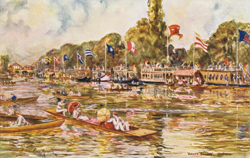 Rivier de Theems: Varsity Barges, Oxford door Thomas Maybank