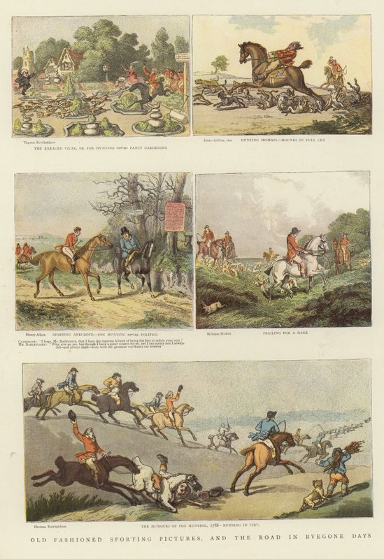 Ouderwetse sportprenten door Thomas Rowlandson