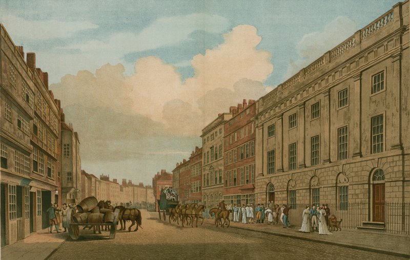 Huis bewoond door de Oost-Indische Compagnie, Leadenhall Street, Londen, zoals opnieuw bekleed in 1726 door Thomas Snr. Malton