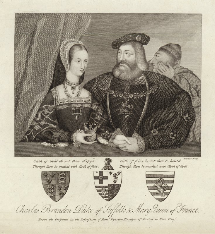 Charles Brandon Hertog van Suffolk en Mary Koningin van Frankrijk door Thomas Trotter