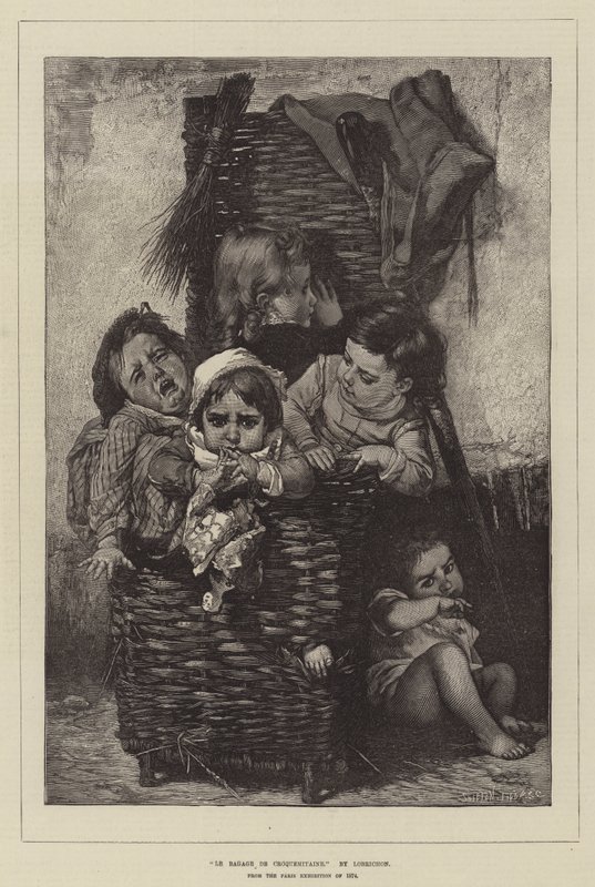 La Bagage de Croquemitaine, van de Parijse tentoonstelling van 1874 door Timoleon Marie Lobrichon