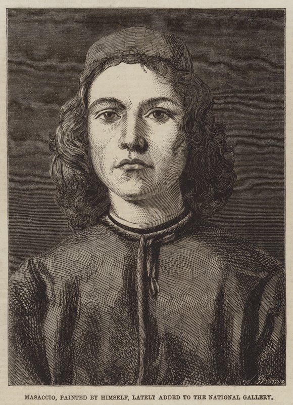 Masaccio, door hemzelf geschilderd, onlangs toegevoegd aan de National Gallery door Tommaso Masaccio