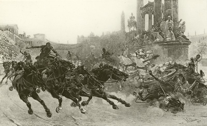 Rome onder Trajanus - Een wagenrace door Ulpiano Checa y Sanz