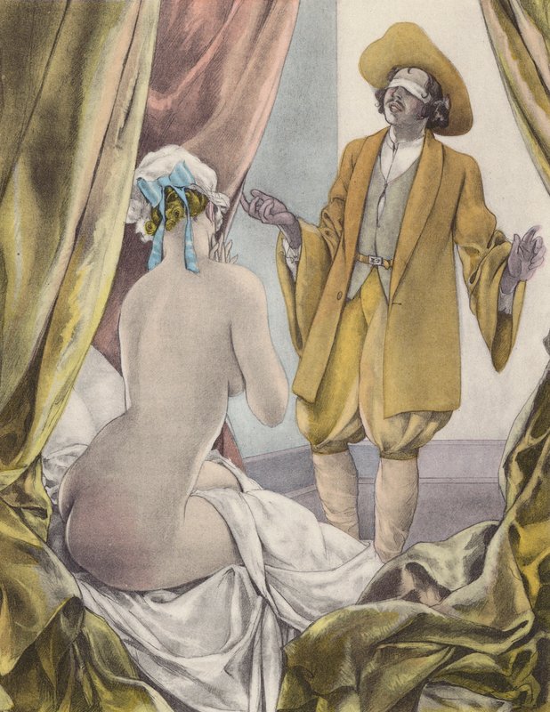 Brunelleschi illustratie voor Contes et Nouvelles de La Fontaine (kleurenlitho) door Umberto (after) Brunelleschi