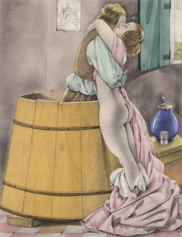 Brunelleschi illustratie voor Contes et Nouvelles de La Fontaine (kleurenlitho) door Umberto (after) Brunelleschi