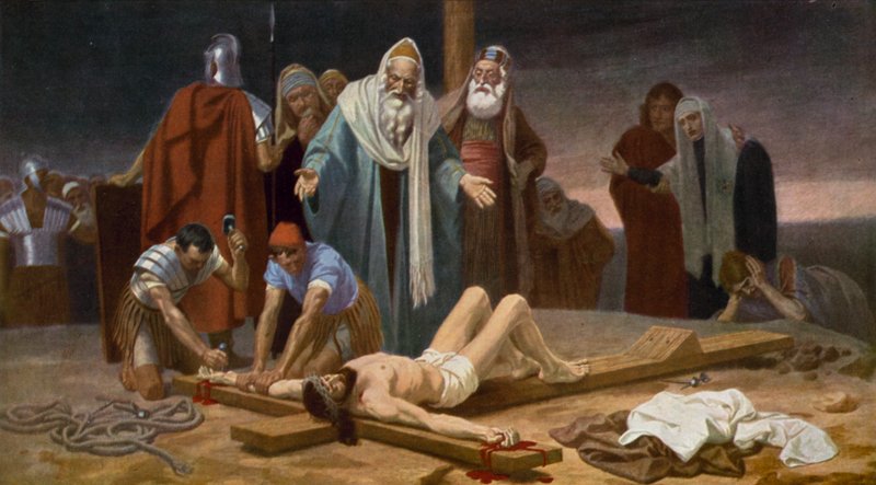 Jezus wordt aan het kruis genageld door Unbekannt Unbekannt