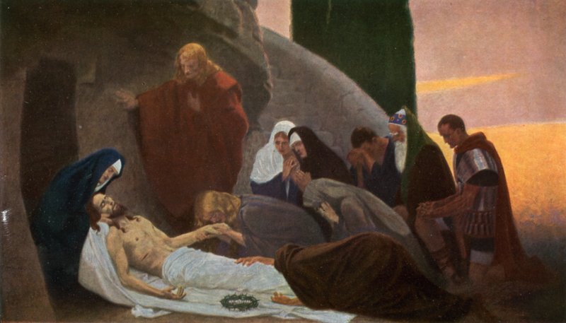 De begrafenis van Jezus door Unbekannt Unbekannt