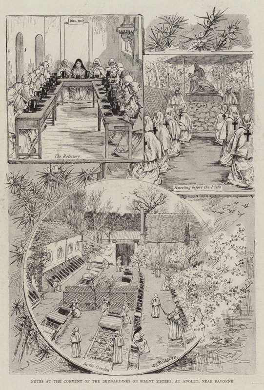 Aantekeningen bij het Klooster van de Bernardines of Zwijgende Zusters, bij Anglet, nabij Bayonne door Victor Armand Poirson