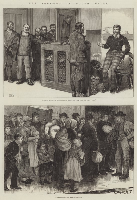 De Lock-Out in Zuid-Wales door Valentine Walter Lewis Bromley