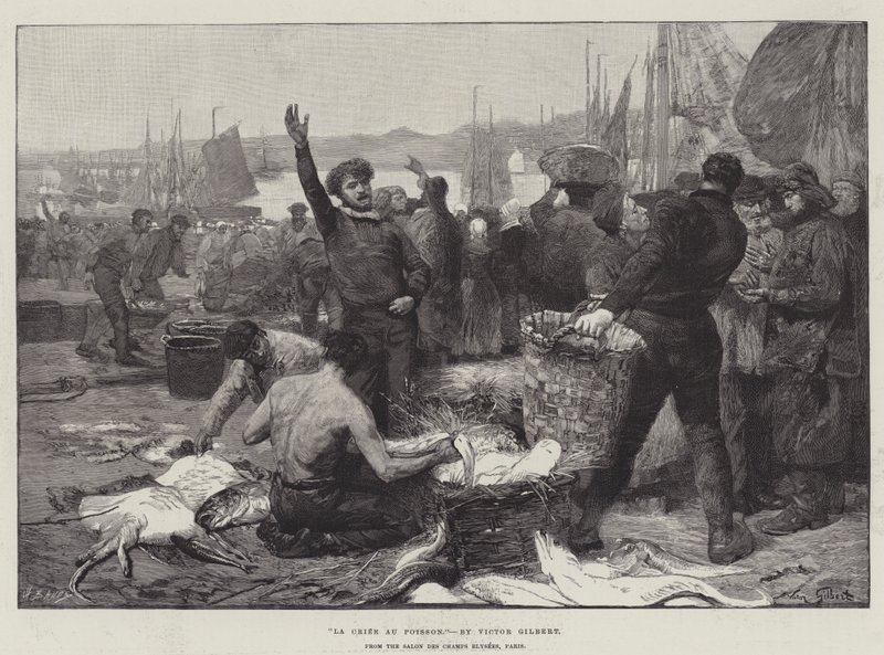 De vismarkt door Victor Gabriel Gilbert