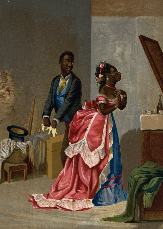 Zwarte Cubanen die zich aankleden om naar het dansen te gaan door Victor Patricio Landaluce