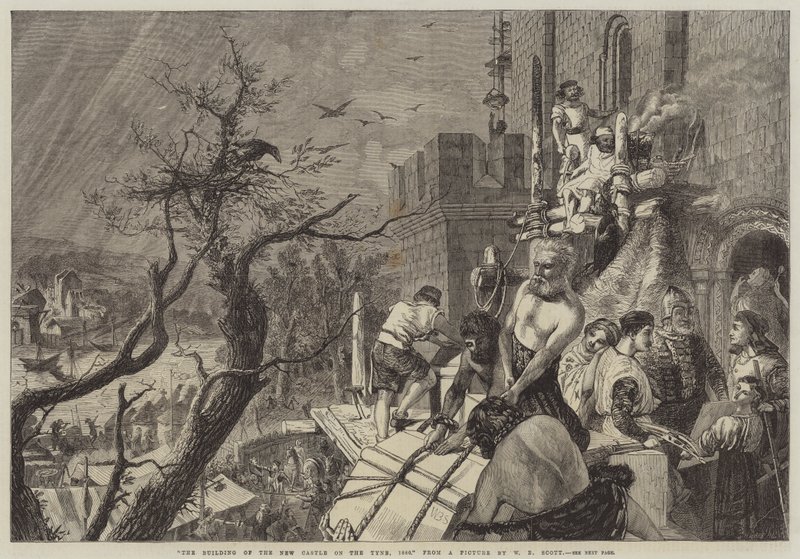 De Bouw van het Nieuwe Kasteel aan de Tyne, 1080 door W. Bell Scott