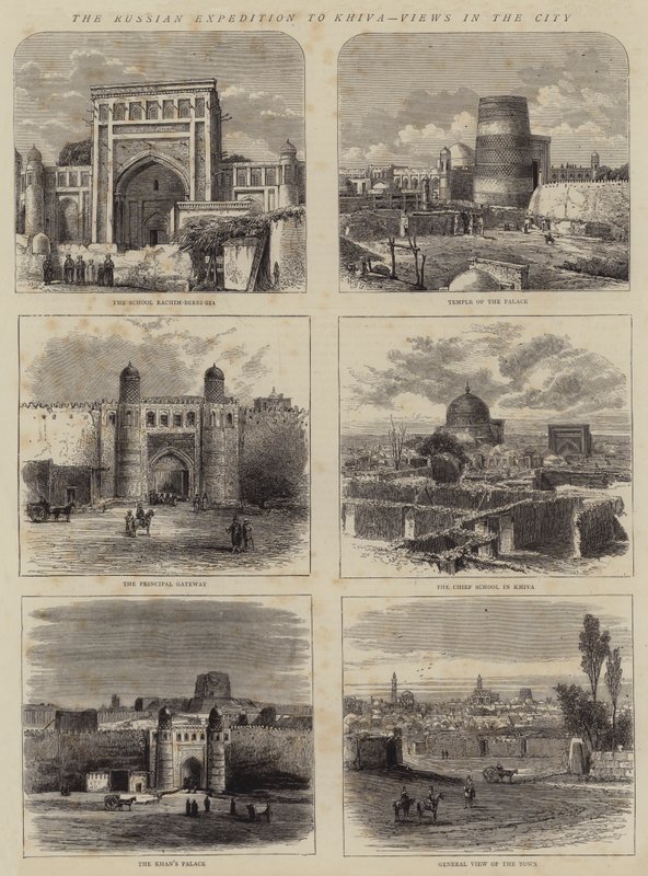 De Russische expeditie naar Khiva, uitzichten in de stad door Walter Granville Smith
