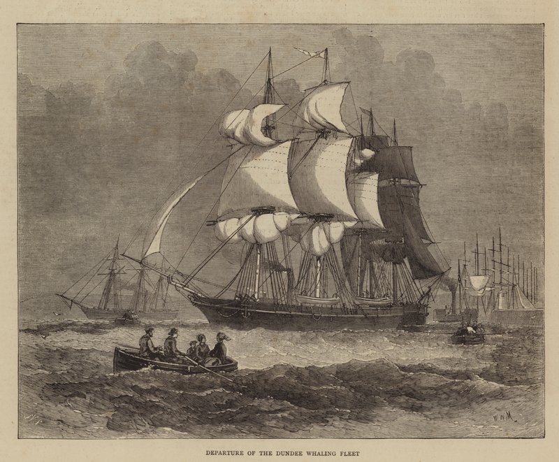 Vertrek van de Dundee walvisvloot door Walter William May