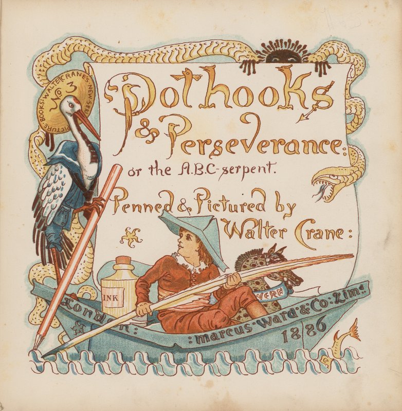 Illustratie voor Pothooks and Perseverance door Walter Crane door Walter (after) Crane