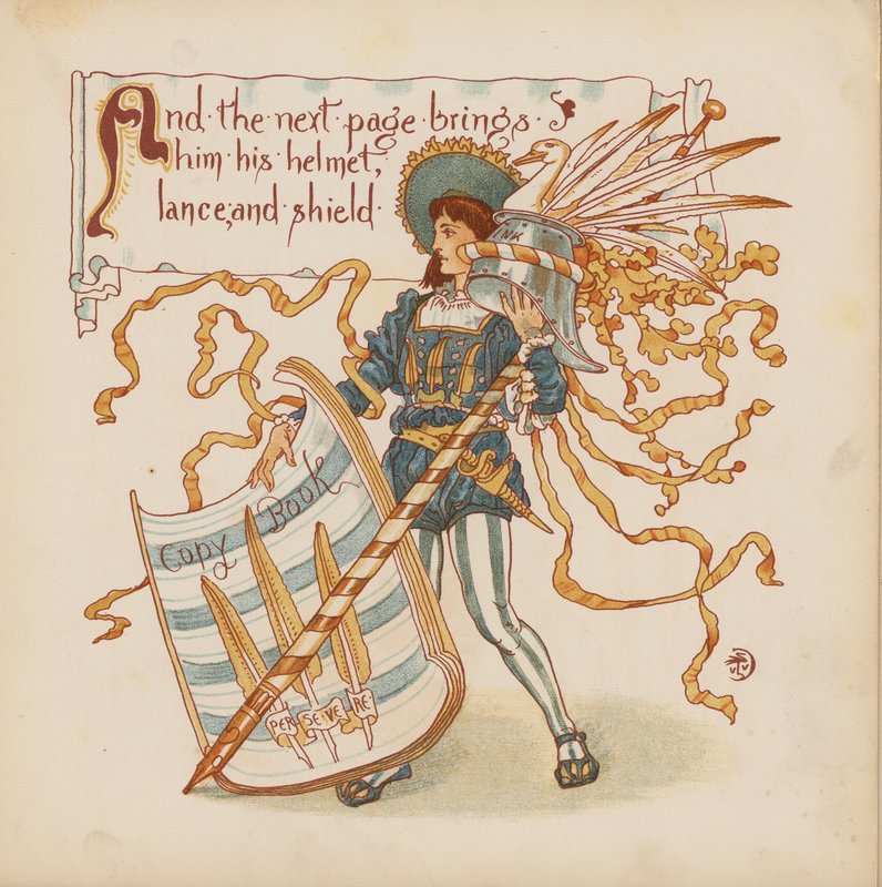 Illustratie voor Pothooks and Perseverance door Walter Crane door Walter (after) Crane