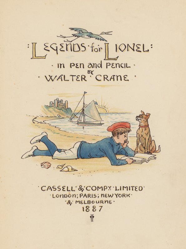 Titelpagina illustratie voor Legends for Lionel door Walter Crane door Walter (after) Crane