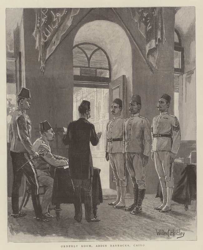Ordekamer, Abdin Kazerne, Caïro, India door Walter Charles Horsley